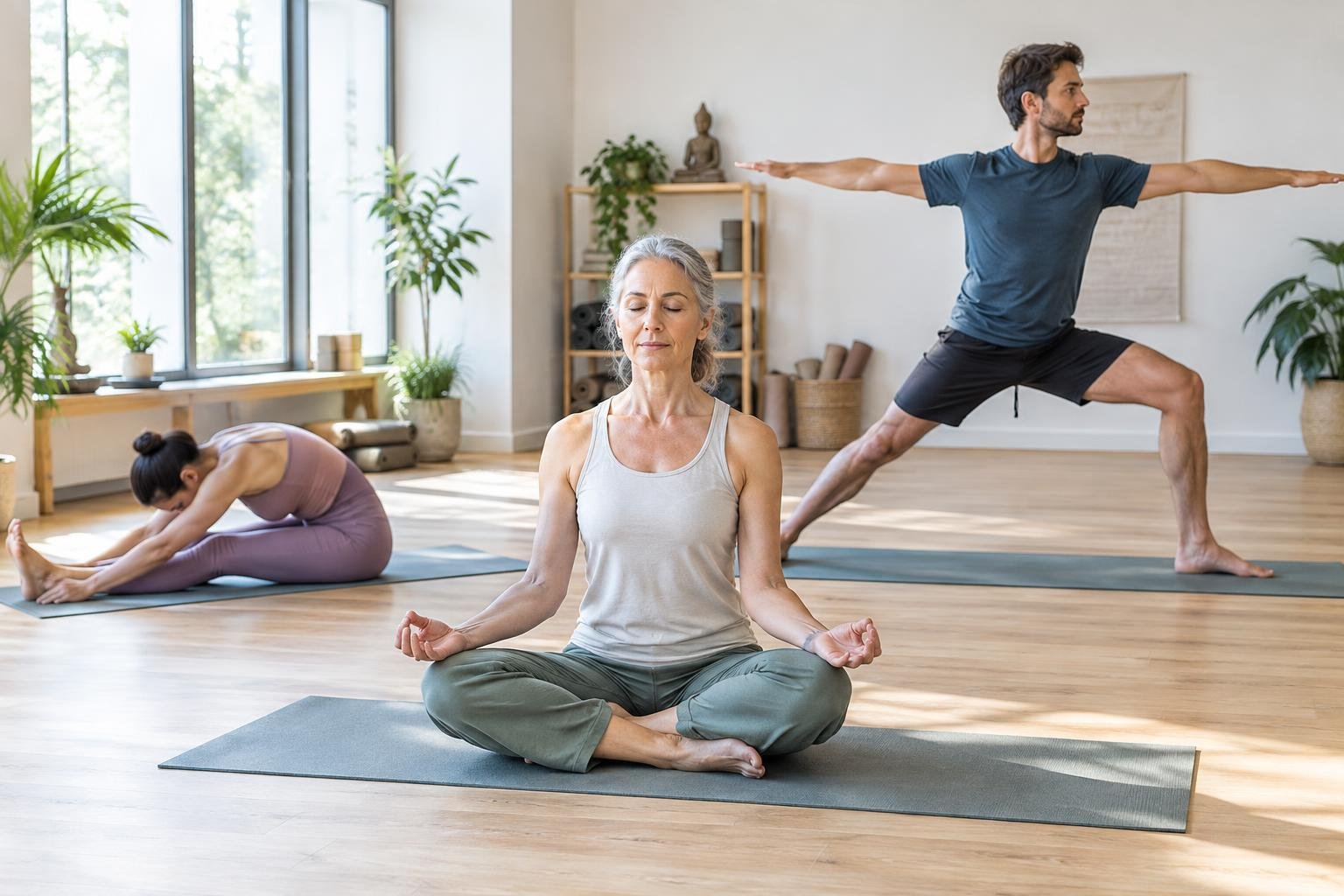 Titelbild zu Unterschiede und Auswahl von Yoga-Stilen (z. B. Kripalu, Yin, Kundalini) passend zu persönlichen Zielen